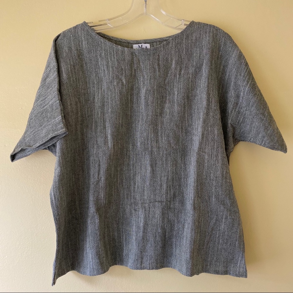 Me and Arrow Sleeve Tee in Olive Cotton